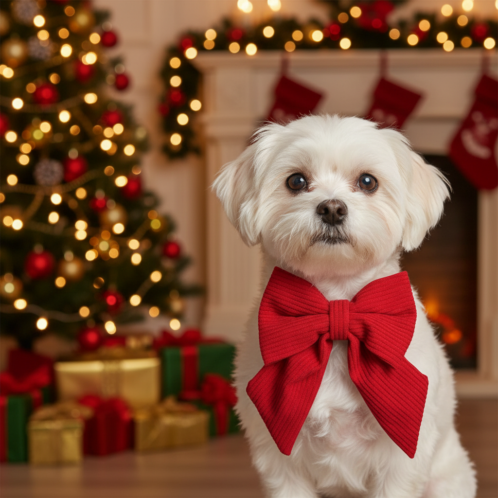 Burnt Red Corduroy Sailor Bow