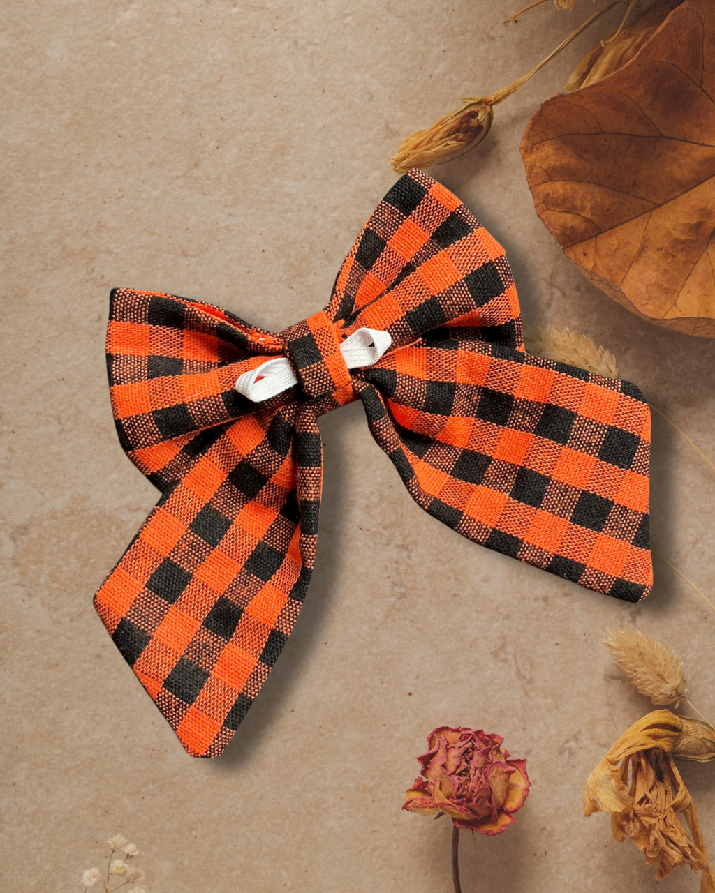 *RESTOCK COMING SOON* Heritage Hound Sailor Bow - Orange Check