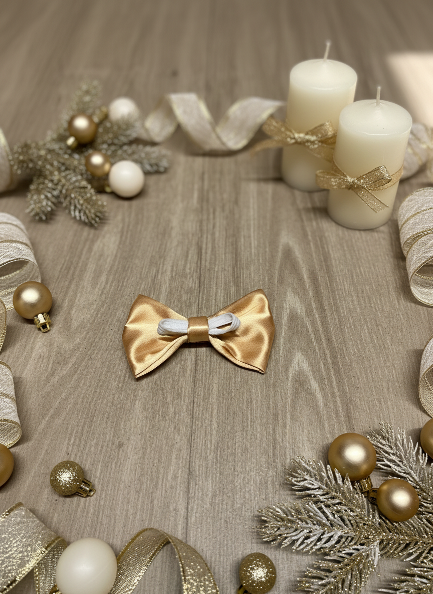Satin Luxe Bow Tie - Gold