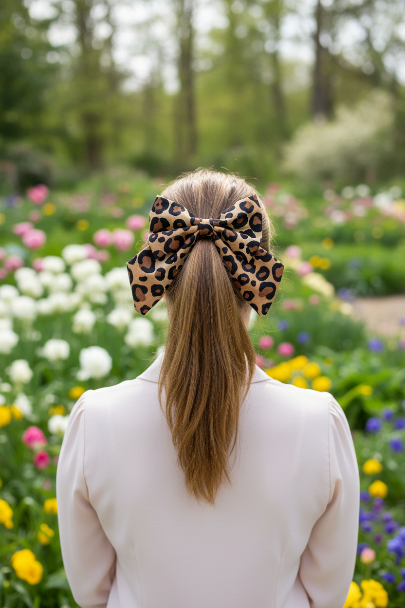 Leopawrd Hair Bow