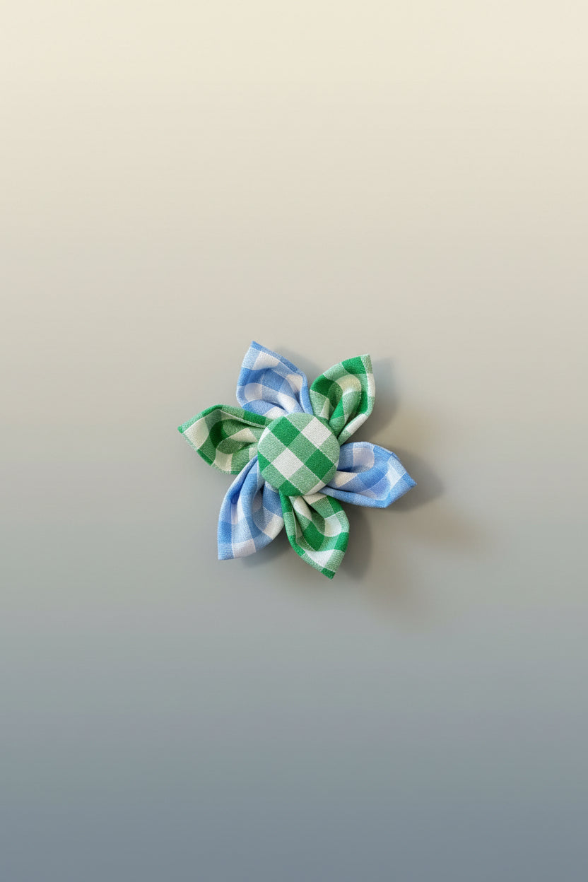 Picnic Pals - Mixed Gingham Collar Flower