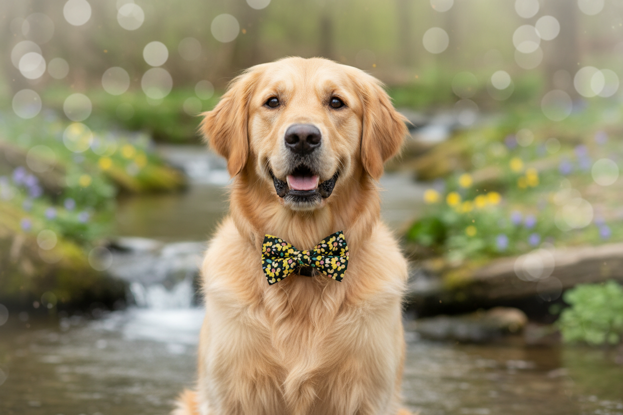 Floral Bow Tie – Yellow Sunflower Print