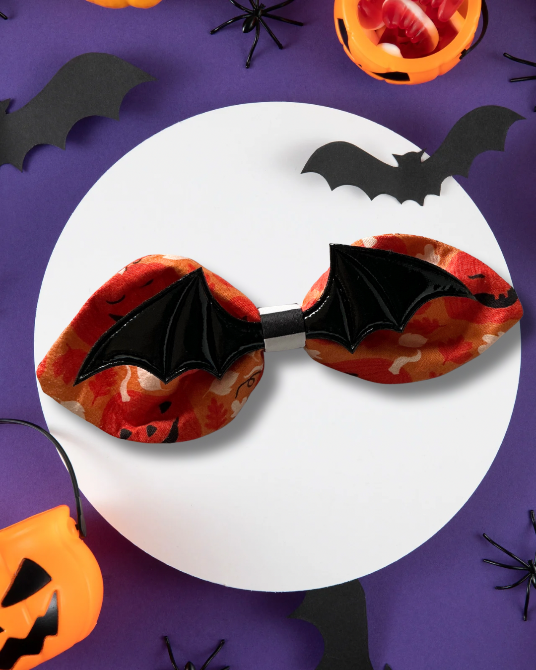 Pumpkin Patch Oversized Bat Wing Bow