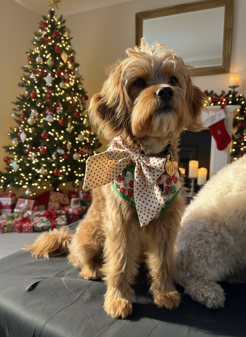 Cherry Christmas Sailor Bow