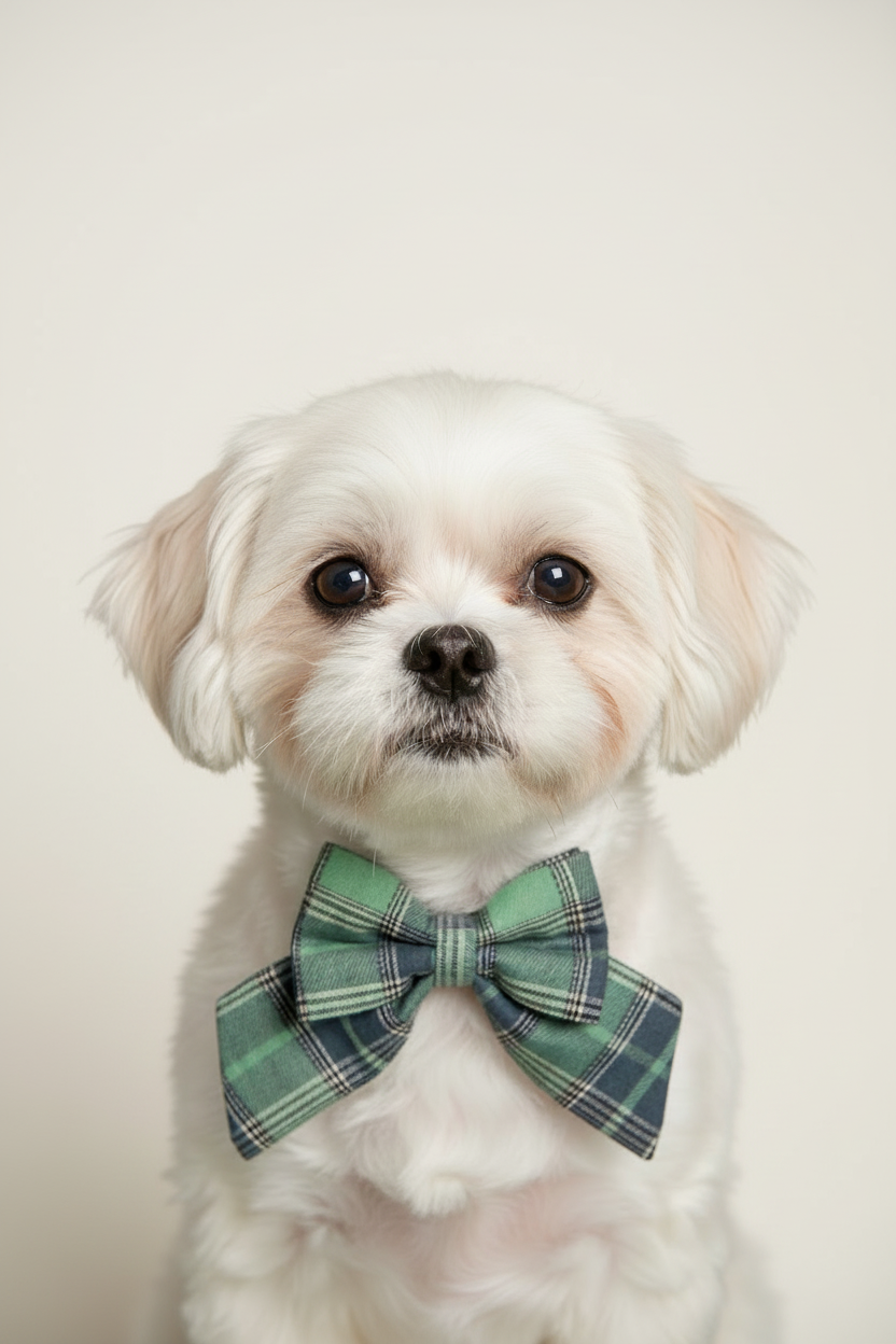 Heritage Hound - Sage & Slate Plaid Sailor Bow