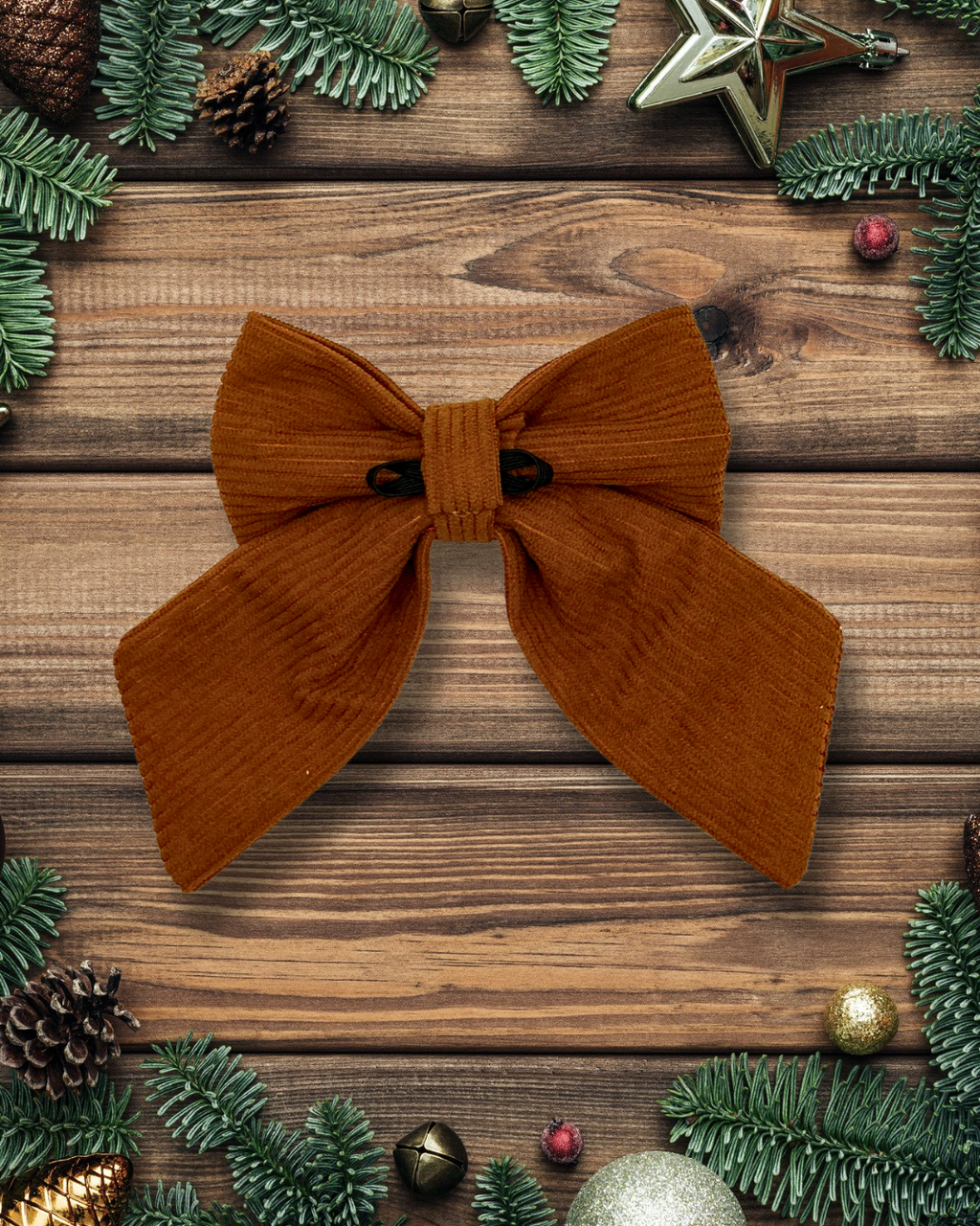 Brown Corduroy Sailor Bow