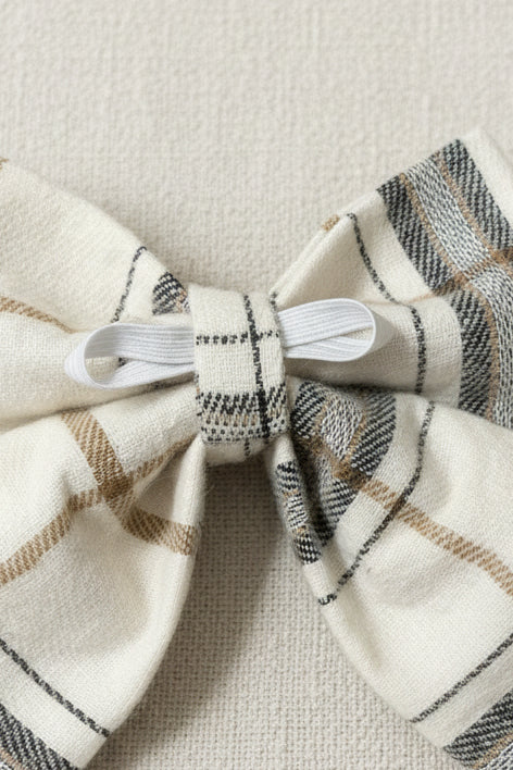 Heritage Hounds - Neutrals Plaid Sailor Bow