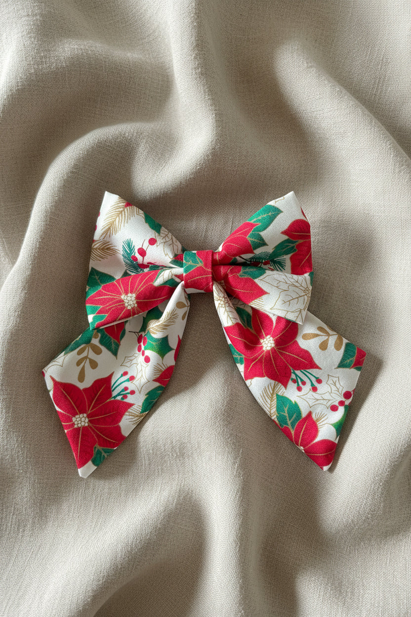 Tidings & Tartan -  Crimson Bloom Sailor Bow
