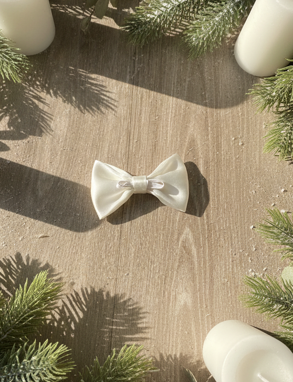 Satin Luxe Bow Tie - Ivory