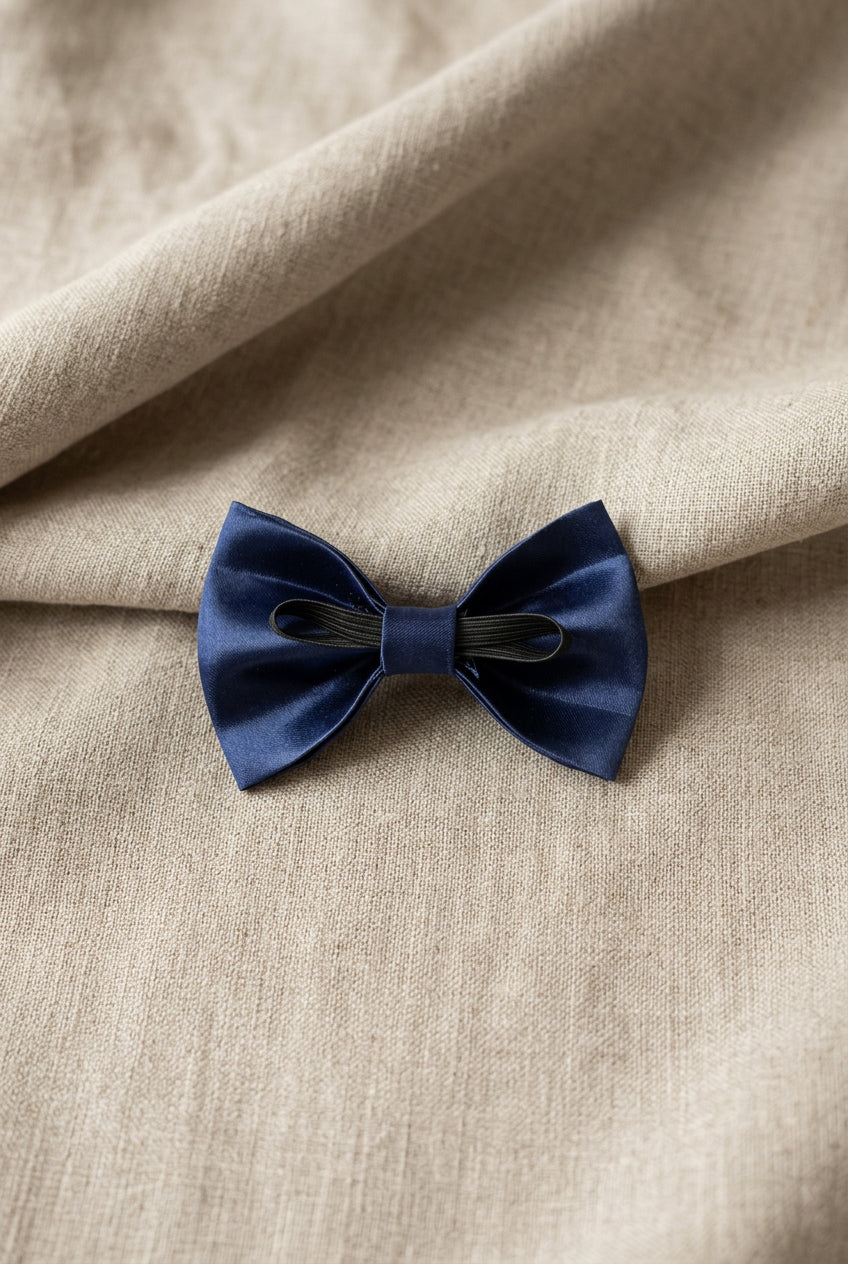 Social Season - Navy Satin Bow Tie
