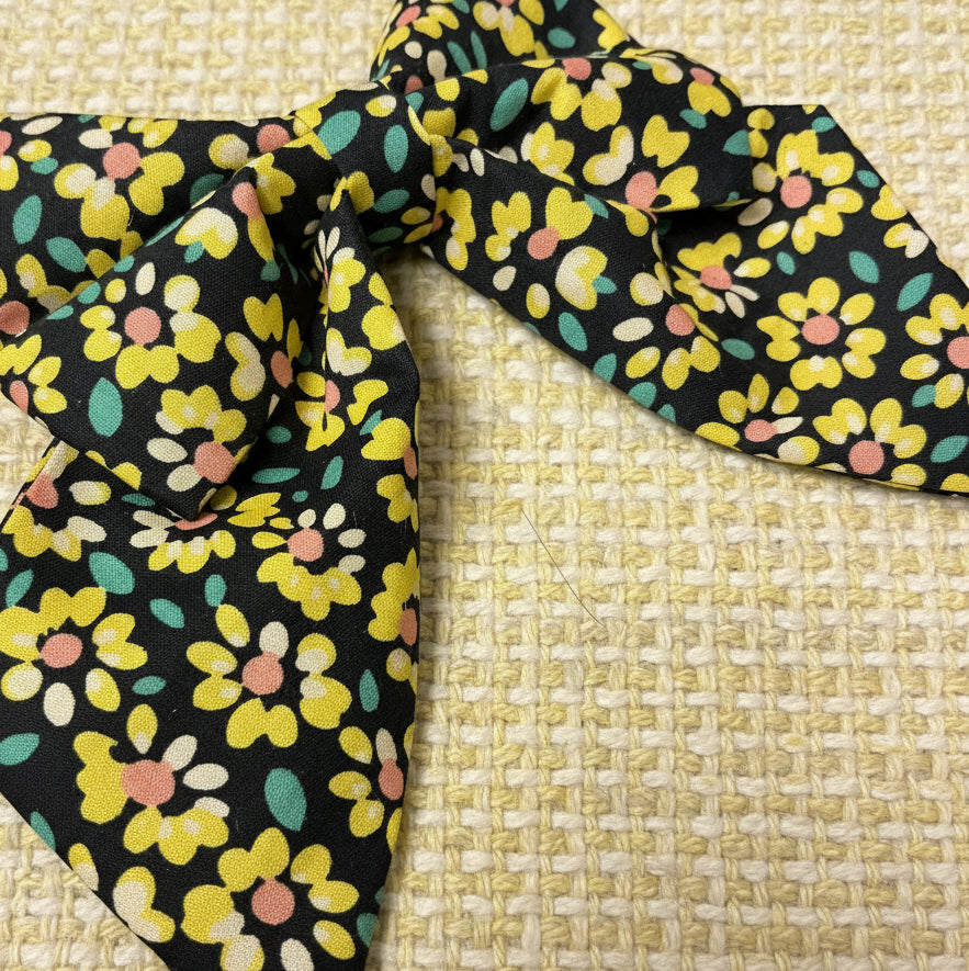 Floral Collar Sailor Bow – Yellow Sunflower Print