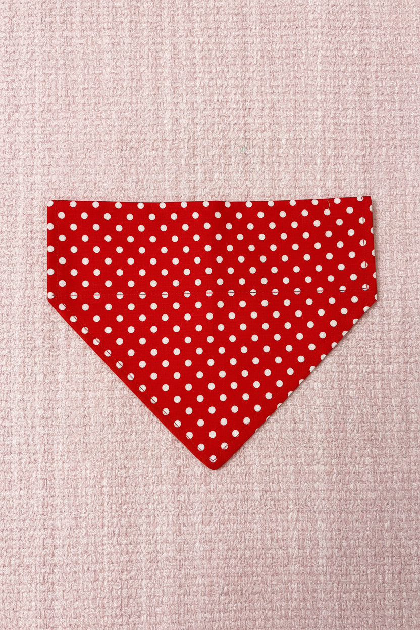 Red Polka Dot dog Valentines Bandana