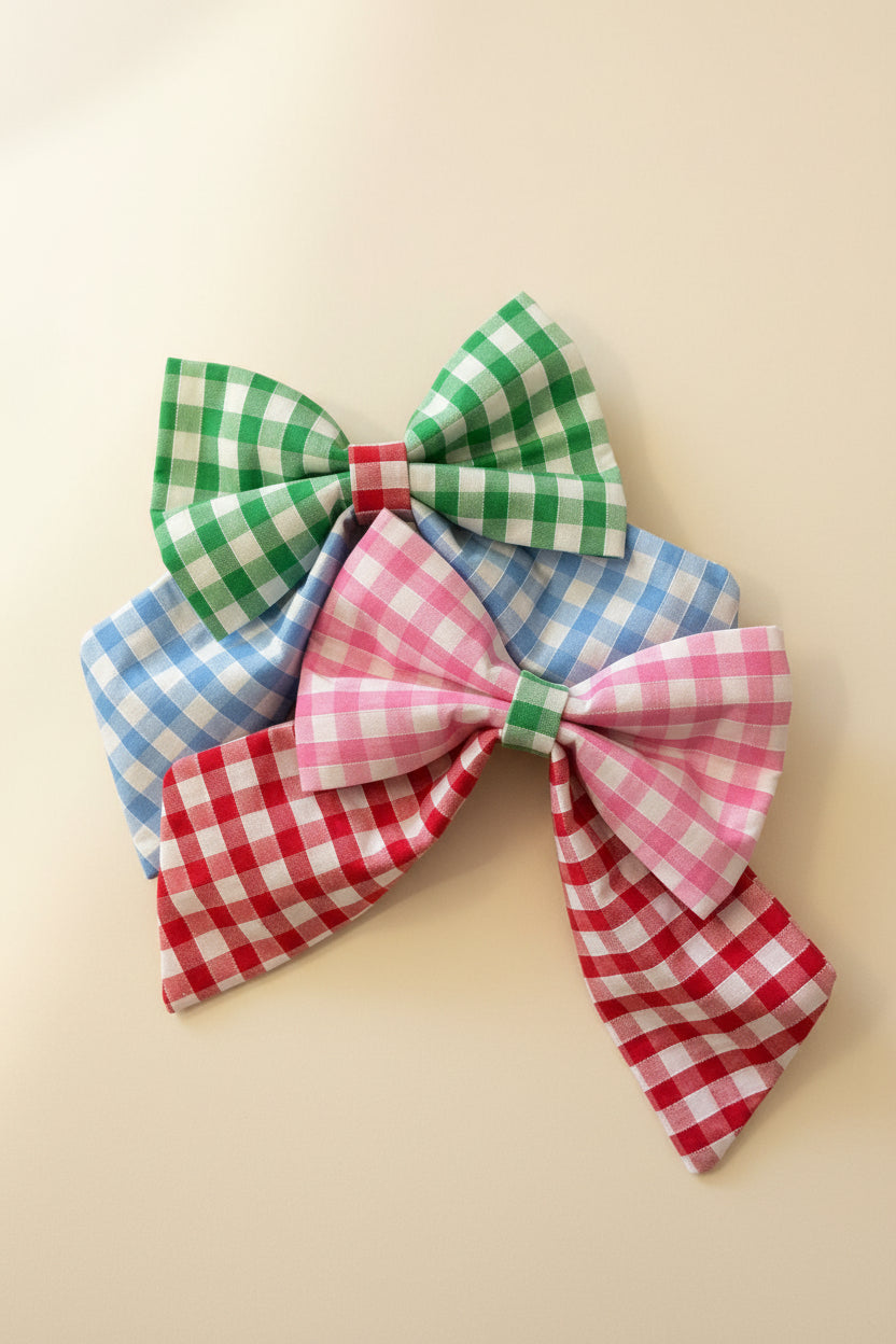 Picnic Pals - Traditional Gingham Sailor Bows - Multicoloured