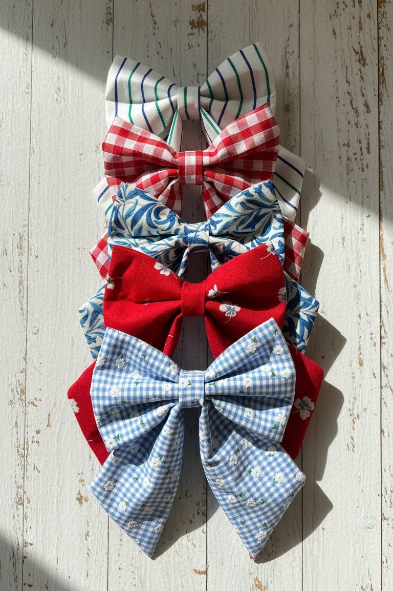 Harbour Strip Dog Sailor Bow