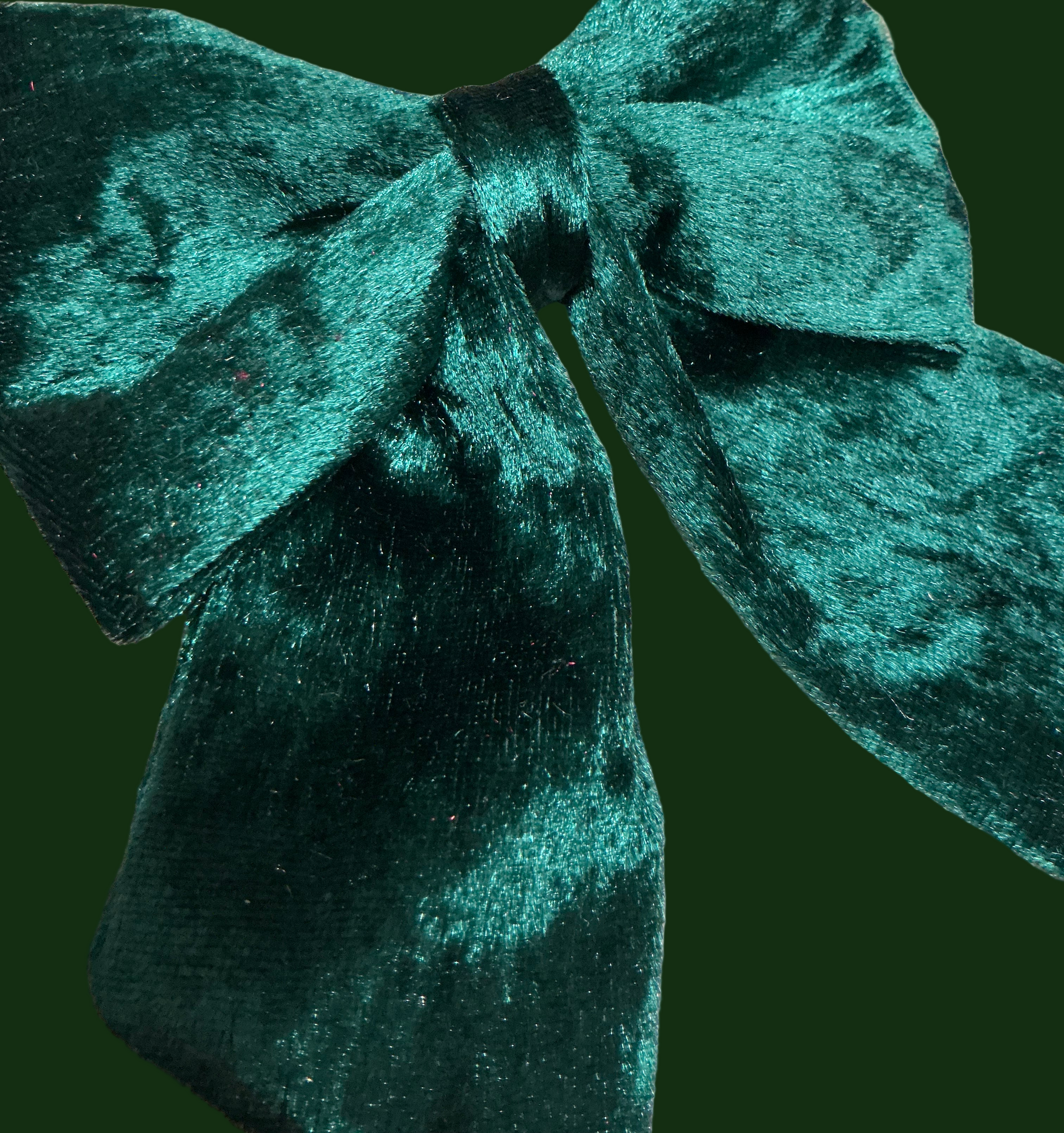 Crushed Velvet Sailor Bow – Emerald Green