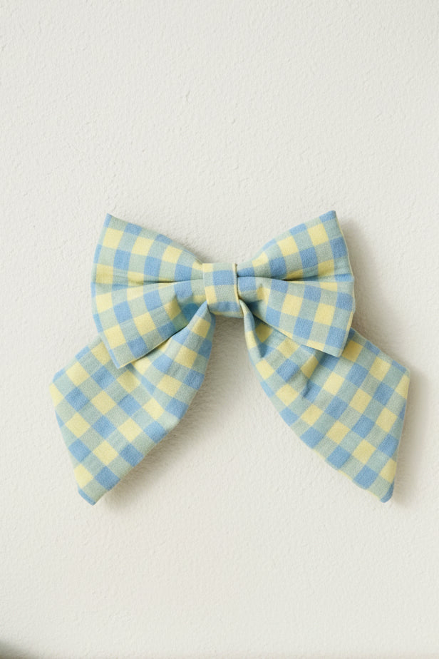 Heritage Hound Sailor Bow - Bluebell Gingham