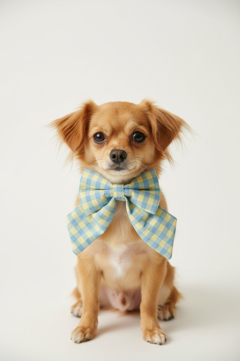Heritage Hound Sailor Bow - Bluebell Gingham