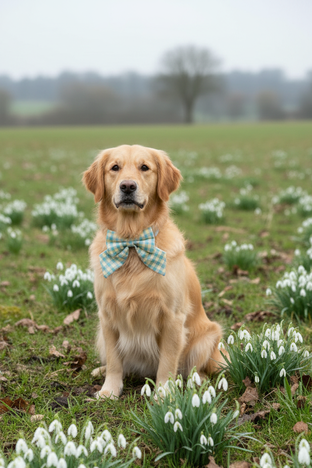 Heritage Hound Sailor Bow - Bluebell Gingham