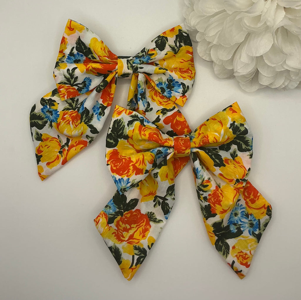 Fur-tastic Florals Yellow Hair Bow