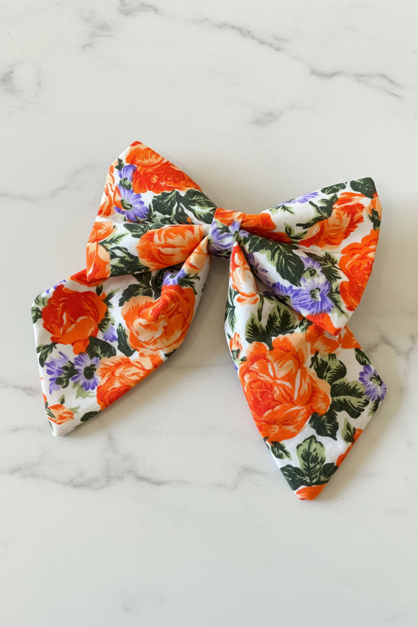 Vintage Rose Sailor Bow - Orange