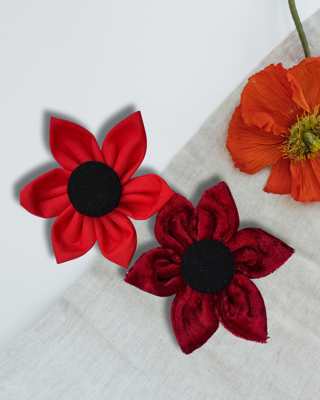 Paws for Remembrance Burgundy Poppy Collar Flower