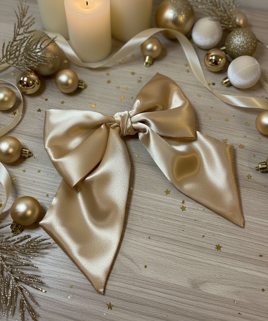 Satin Luxe Sailor Bow - Gold