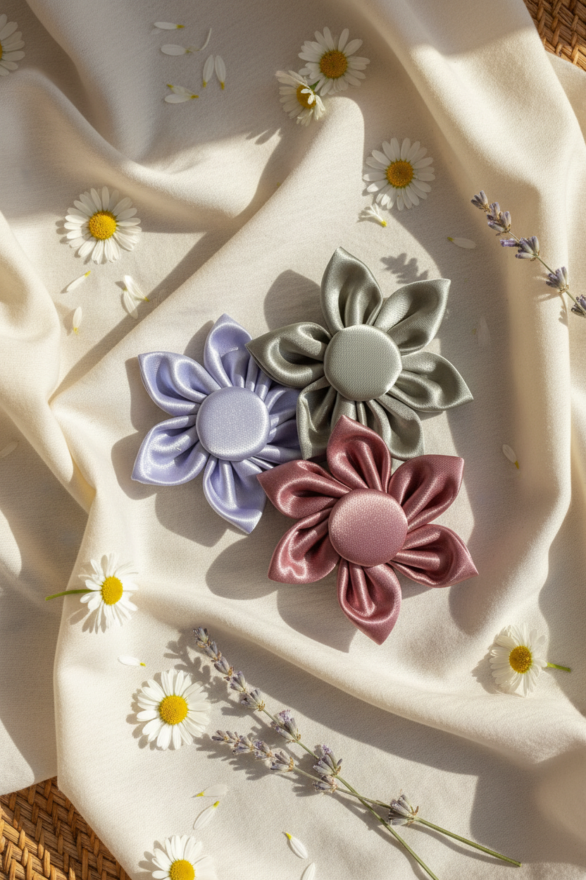 Dusky Satin Collar Flowers