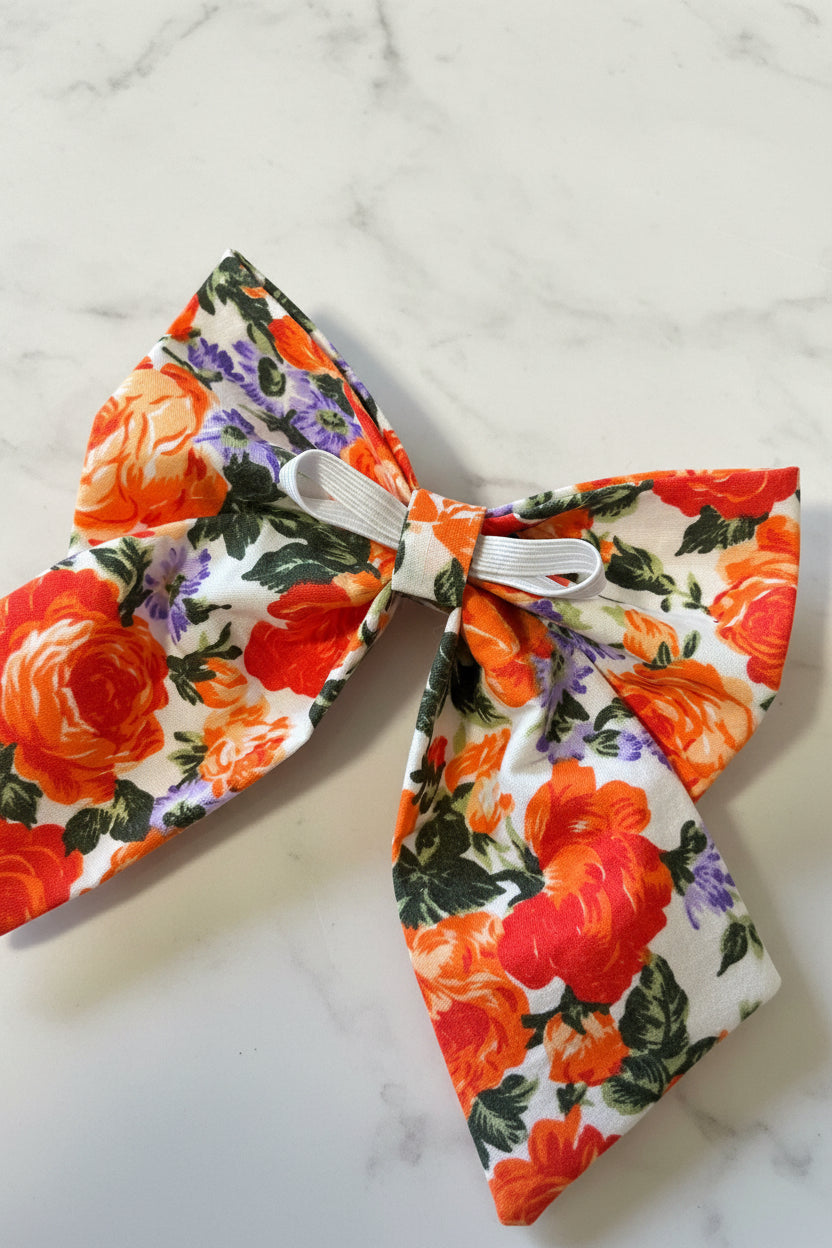 Vintage Rose Sailor Bow - Orange