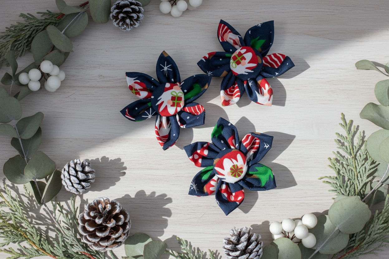 Navy Gnome Collar Flower