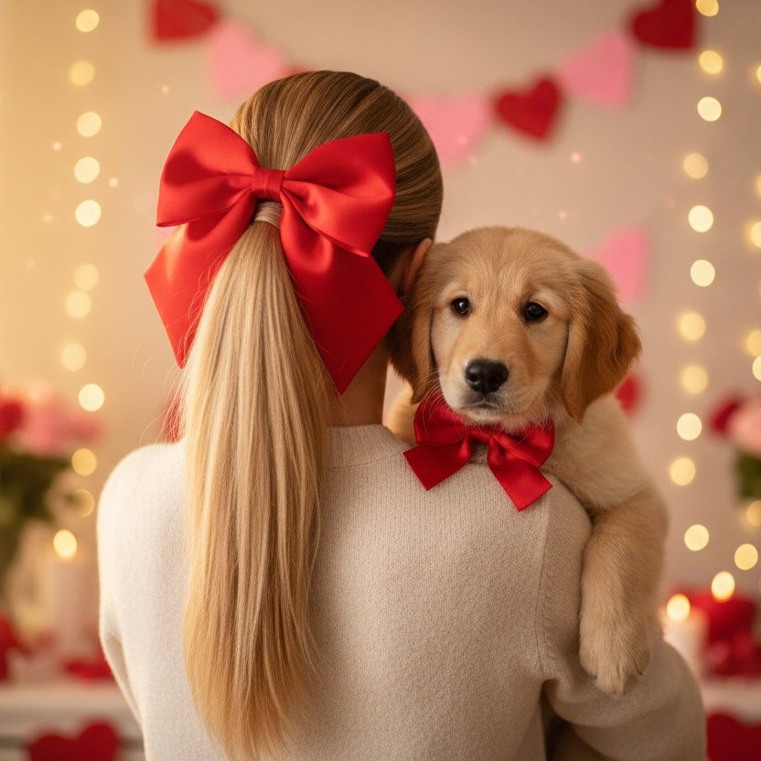 Ruby Red Satin Sailor Bow