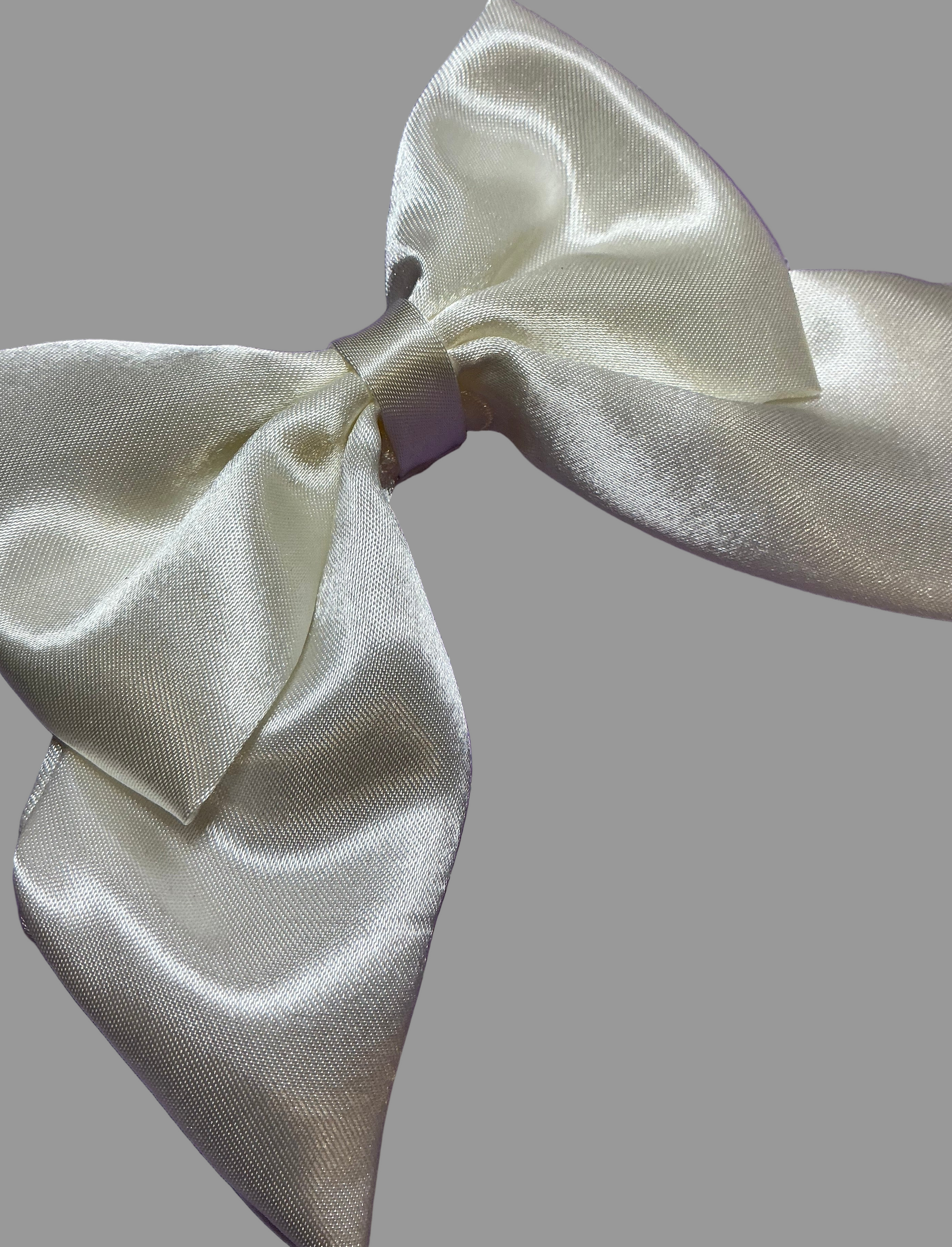 Satin Luxe Sailor Bow - Ivory