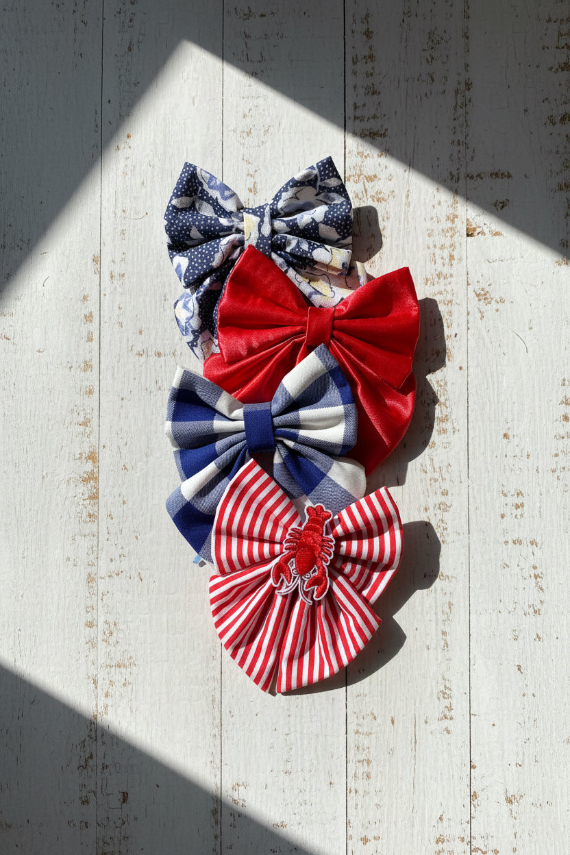 Little Satin Rambler Bow - Ruby Red