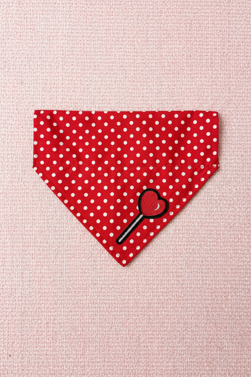 Red Polka Dot dog Valentines Bandana