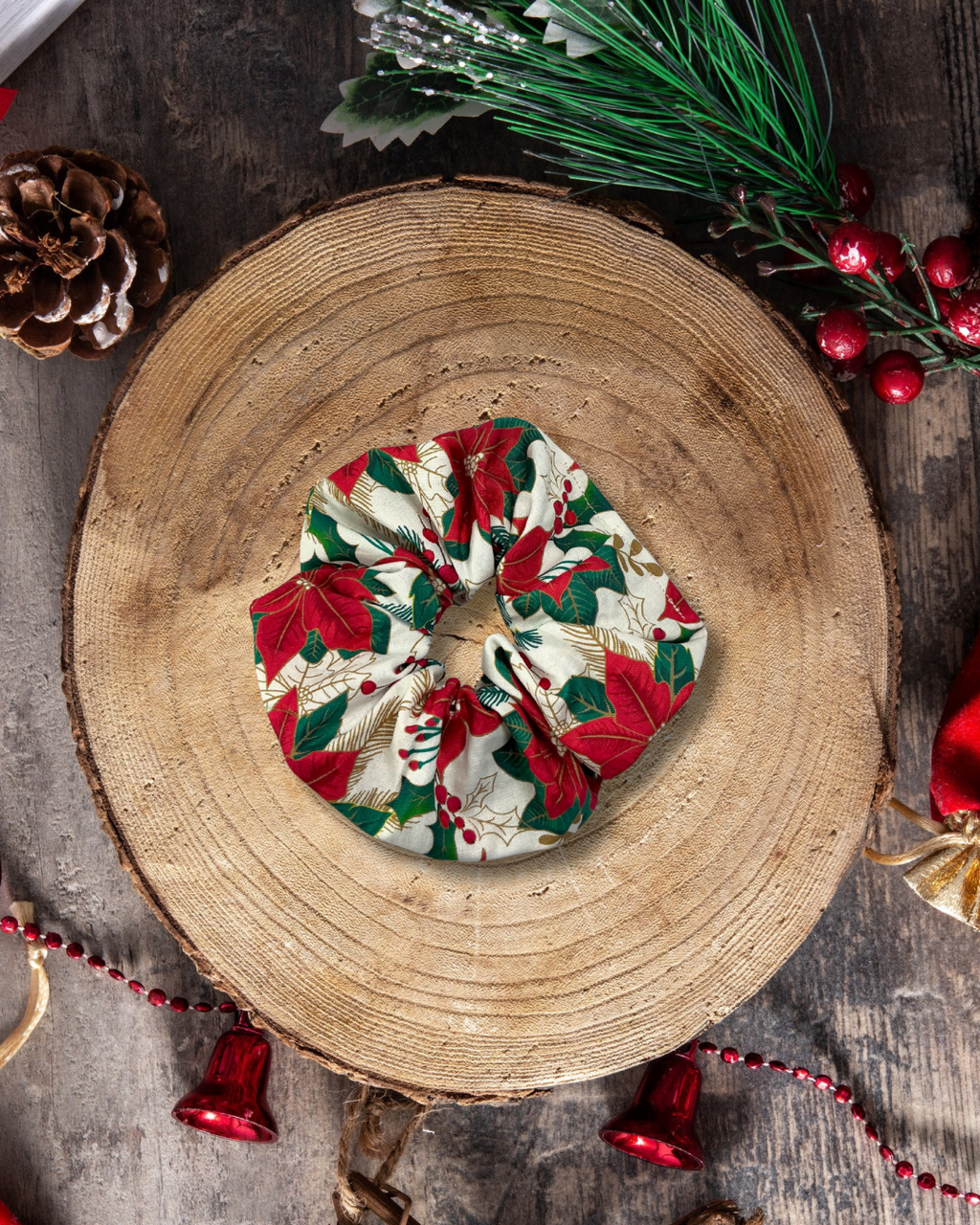 Pawsettia Bloom Matching Hair Scrunchie