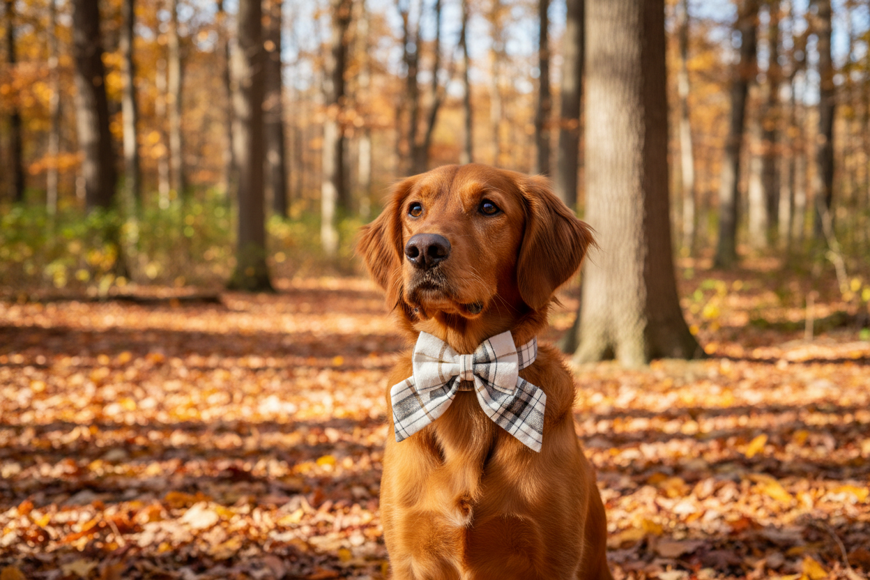 Heritage Hounds - Neutrals Plaid Sailor Bow