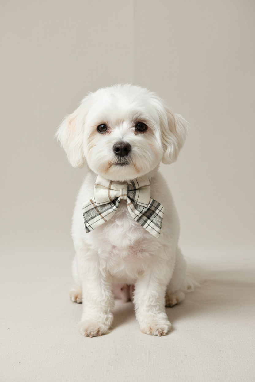 Heritage Hounds - Neutrals Plaid Sailor Bow
