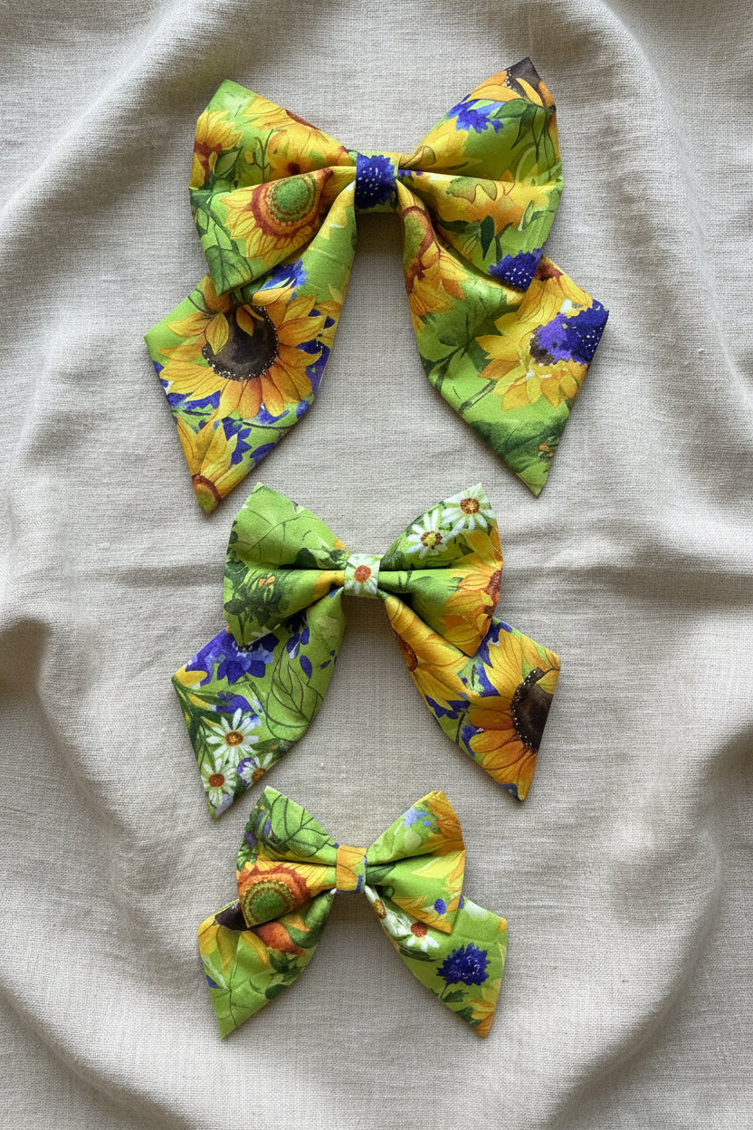 The Wildflower - Sunflower Fields Sailor Bow