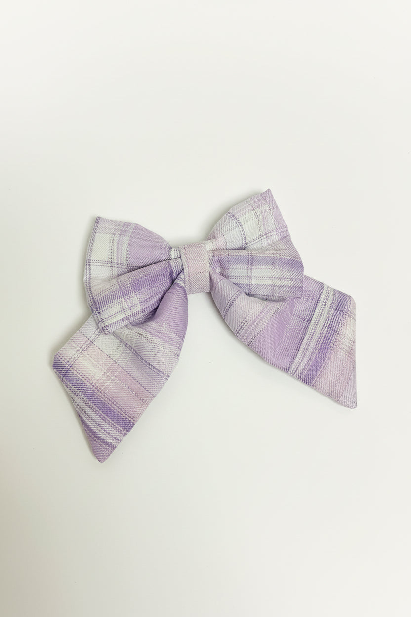 Heritage Hound - Lilac Shimmer Check Sailor Bow