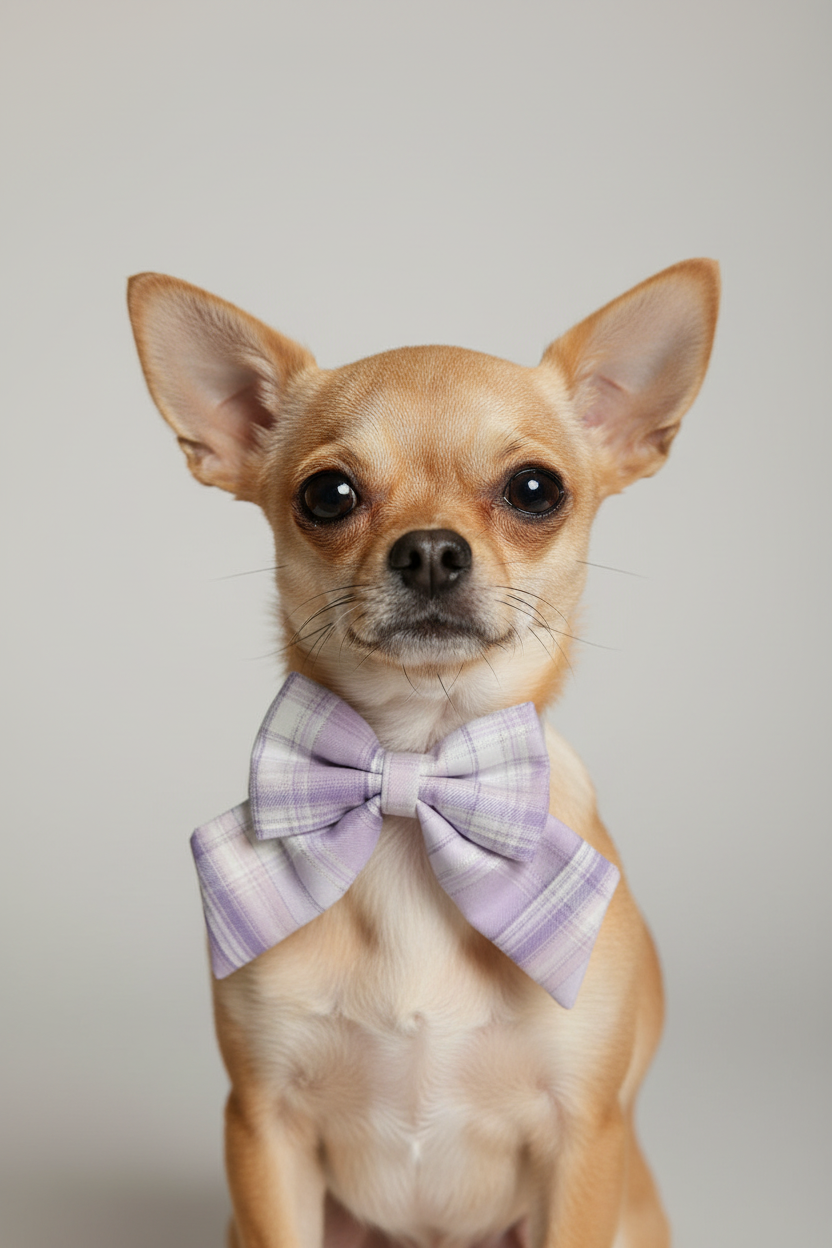 Heritage Hound - Lilac Shimmer Check Sailor Bow