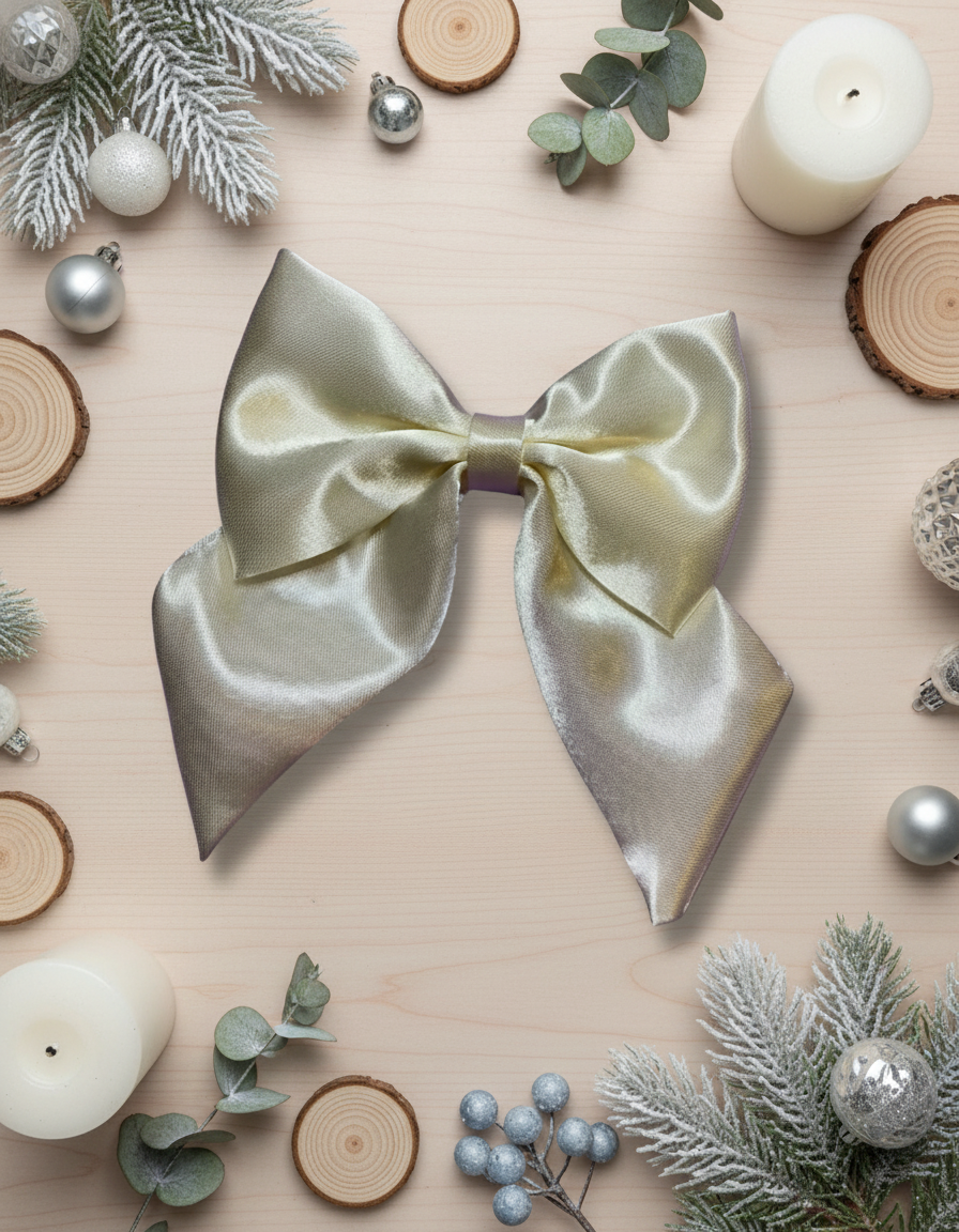 Satin Luxe Sailor Bow - Ivory