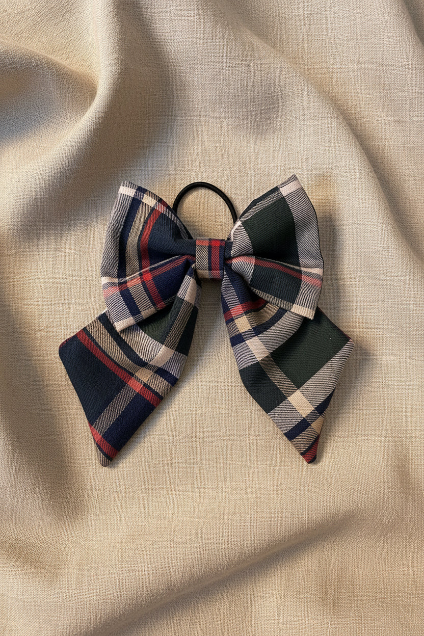 Countryside Club - Green Plaid Hair Bow Tie