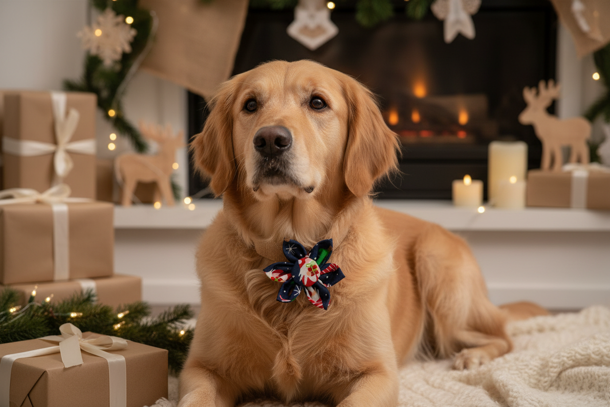Navy Gnome Collar Flower