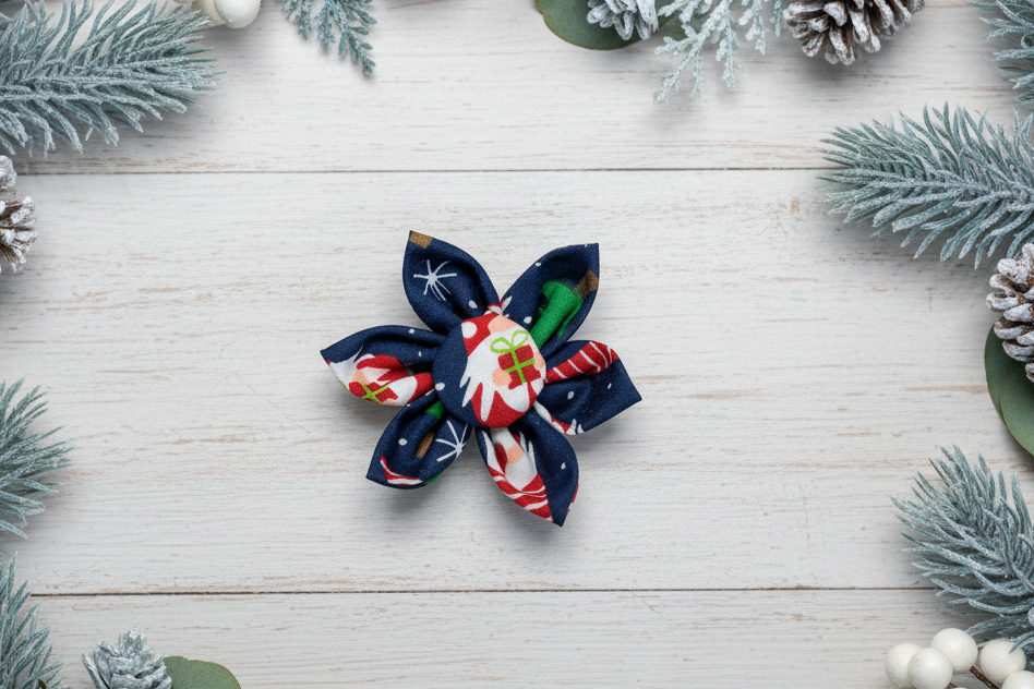 Navy Gnome Collar Flower