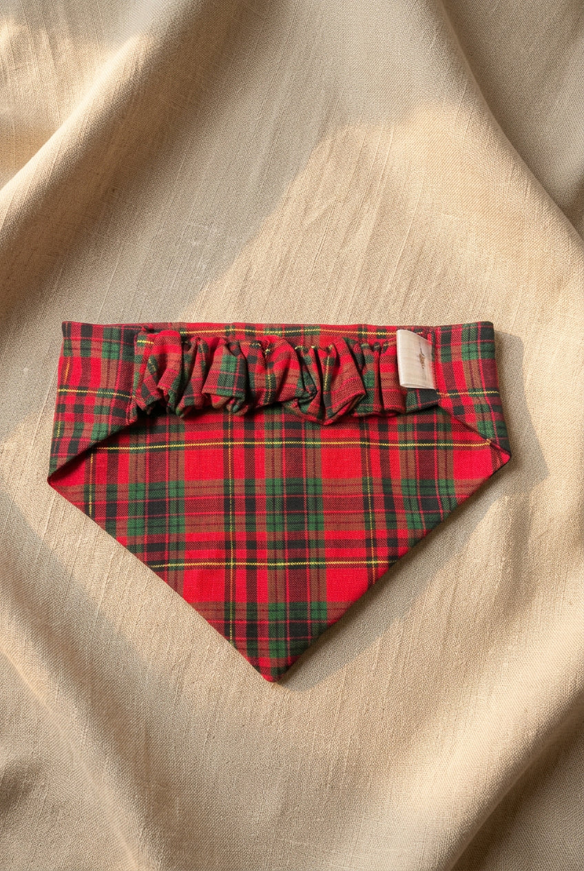 Tinsel + Tartan - Red Tartan Elasticated Bandana
