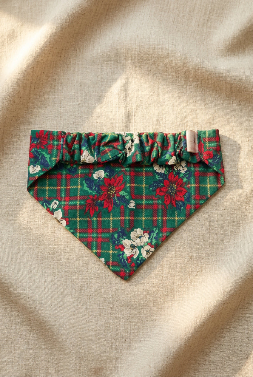 Tinsel + Tartan - Poinsettia Tartan Elasticated Bandana